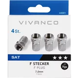Vivanco F-Stecker, 7,0 mm, 4 Stück VIVANCO 44001 STD F74A-N