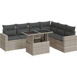 vidaXL 7-dijelni set vrtnih sofa svjetlosivi od poliratana | shoptok.hr