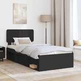  Konstrukcija postelje Črna 100 x 200 cm Masivno borovo les, (5000103095) | Shoptok.si
