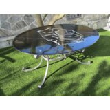  Runo kovan ovalni stol sa staklom 180x120cm Cijene