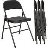HOMCOM zložljivi stoli poliester, jeklo 46D x 45Š x 78V cm Črna, (5000242837) | Shoptok.si