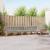  Set vanjskih sofa 4 kom. Bijela i svjetlosiva Poliester Smeđa 406 x 168,5 x 73 cm | shoptok.hr