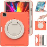 NIKCORP Ovitek za iPad Pro 12.9 5/4/3, vrtljivo stojalo 360, držalo za pisalo, robustna trislojna zaščita, PC in TPU, oranžen, (5000139006) | Shoptok.si