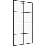 Furnova Pregrada za tuš s prozornim ESG steklom 90x195 cm črna, (21918057) | Shoptok.si