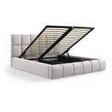 Micadoni Svijetlo sivi baršunasti tapecirani bračni krevet s prostorom za odlaganje s podnicom 160x200 cm Bellis – | shoptok.hr