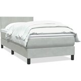 Maison Chic Box spring postelja - Vzmetna postelja z vzmetnico svetlo siva 80x220 cm žamet SL18452, (21894559) Cene