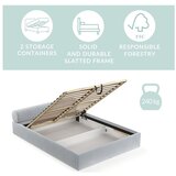 Maison de Rêve Svjetlo smeđi tapecirani bračni krevet s prostorom za odlaganje s podnicom 140x200 cm Solvo – | shoptok.hr