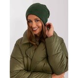 Fashion Hunters Dark green women's knitted beanie Cene