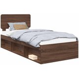  Krevetna konstrukcija s uzglavljem Smeđi hrast 75 x 190 cm | shoptok.hr