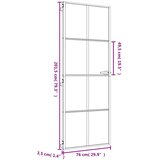 Sobna vrata tanka zlatna 76x201,5 cm kaljeno staklo i aluminij | Eponuda.com