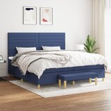 Krevet s oprugama i madracem plavi 200 x 200 cm od tkanine | shoptok.hr