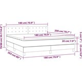  Krevet box spring s madracem LED krem 180x200cm od umjetne kože - Krema 180 x 200 cm gumbi | shoptok.hr