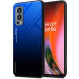 Cadorabo Ohišje, združljiv z OnePlus v modri barvi - črni - dvobarvni zaščitni pokrov iz silikona TPU in hrbta iz kaljenega stekla, (20592635) | Shoptok.si