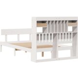  Krevet s regalom z knjige bez madraca bijeli 135x190cm borovina | shoptok.hr
