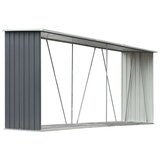  Ostava za drva od pocinčanog čelika 330x84x152 cm siva | shoptok.hr