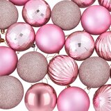 Set božićnih kuglica 50 kom. Ružičasta 8 cm Polistiren | shoptok.hr