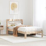 Maison Chic Posteljni okvir - Enojna postelja - Postelja za odrasle z vzglavjem 90x200 cm trdna borovina, (21693405) | Shoptok.si