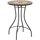 Bistro stolić s mozaikom boja cigle i bijela Ø50x70cm keramički | shoptok.hr
