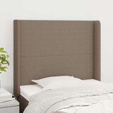 vidaXL Uzglavlje s ušima smeđesivi 103x16x118/128 cm od tkanine | shoptok.hr