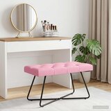  Klupa s gumbastim tkanjem Ružičasta 80 x 40 x 46 cm Tkanina | shoptok.hr