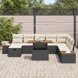 Sjedeća garnitura za vrt 9 kom. Crna poliratan 319 x 154 x 85 cm | shoptok.hr