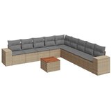 10-dijelni set vrtnih sofa s jastucima bež od poliratana | shoptok.hr