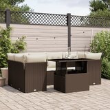  7-dijelni set vrtnih sofa od poliratana s jastucima smeđi | shoptok.hr