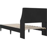  Krevetna konstrukcija s uzglavljem Crna 100 x 200 cm Baršun | shoptok.hr