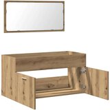 vidaXL Kopalniška omarica z ogledalom artisan hrast inženirski les | Shoptok.si