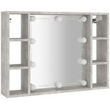  Kupaonski ormarić s ogledalom LED boja betona 76 x 15 x 55 cm | shoptok.hr