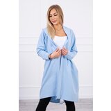 Kesi Cardigan with oversize print in azure color Cijene