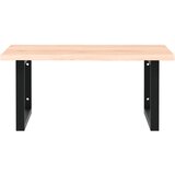  Zidna polica za umivaonik od čelika i masivne hrastovine Smeđa 60 x 60 x 2 cm | Shoptok.si