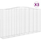  Lučne gabionske košare 3 kom 400x50x220/240cm pocinčano željezo | shoptok.hr