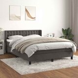  Krevet s oprugama i madracem tamnosivi 140x190 cm baršunasti | shoptok.hr