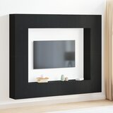 vidaXL Komplet televizijske omarice 8 delov Črna hrastovina inženirski les, TV omarice za steno (komplet 2) - črna hrastovina, 80x30x30 cm, narejeno iz inženirskega lesa, zidne televizijske omarice - 2 kosa črna hrastovina, 30.5x30x90 cm, narejeno iz inženirskega lesa | Shoptok.si
