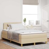  LED Box Spring Krevet s LED trakama Krema 120 x 200 cm tkanina | shoptok.hr