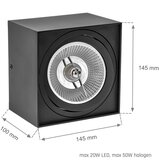 SPOT svetiljka CHLOE AR111 1xGU10/50W/230V kvadratna, crna | Eponuda.com