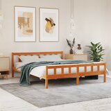 Maison Chic Posteljni okvir - Dvoposteljna postelja - Zakonska postelja brez vzmetnice voščeno rjav 160x200 cm borovina-J4730, (21763165) | Shoptok.si