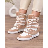 Resti Light brown Pamstinsa women's sporty boots on heels | ePonuda.com
