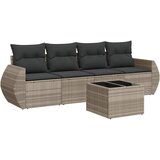 Maison Chic Seti vrtnega pohištva - Vrtna garnitura - Vrtni pohištvo set 5-delna z blazinami siv poli ratan, (21815546) | Shoptok.si