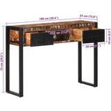 vidaXL Konzolni stol Višebojni 100x35x75 cm puno drvo obrađeno | shoptok.hr