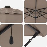  Cantilever Roma Sjenilo s LED-ima - Taupe (286 x 285 x 270 cm) - Aluminiij | shoptok.hr