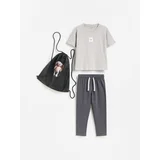 BABIES` T-SHIRT, TROUSERS & BAG - crno
