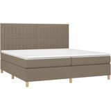  s oprugama i madracem smeđesivi 200x200 cm od tkanine | shoptok.hr