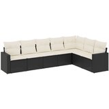 Maison Chic Seti vrtnega pohištva - Vrtna garnitura - Vrtni pohištvo set 7-delna z blazinami črn poli ratan, (21805752) | Shoptok.si