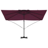 vidaXL Senčilo z ročico Bordeaux rdeča Poliester, Jeklo Veliko | Shoptok.si