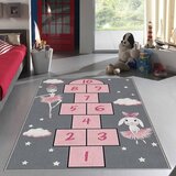  Dečiji tepih sa gumenoj podlogom 140x220cm - školica-balerina, tamno sivi, TG-2024 Cene