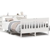 Maison Chic Posteljni okvir - Dvoposteljna postelja - Zakonska postelja brez vzmetnice bel 140x200 cm trdna borovina-J11445, (21765608) | Shoptok.si