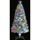 vidaXL Umetna novoletna jelka LED bela 120 cm optična vlakna | Shoptok.si