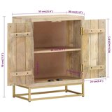  Komoda z 2 vrati 55x30x70 cm trden mangov les | Shoptok.si